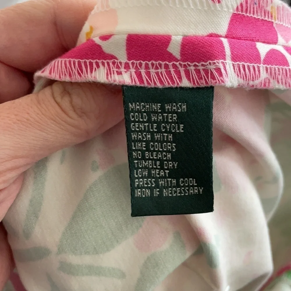 Ralph Lauren Pink and Green Floral Skirt Sz 2